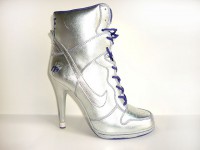   Womens Silver Nike Dunk SB Heels High 