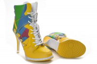   Nike Yellow Blue Green Dunk SB High Heels 