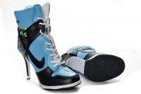   Fashion Blue Black Nike Dunk SB High Heels 