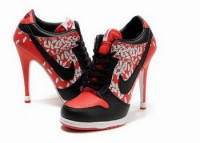   Classic Red Black Nike Dunk SB Heels Low 